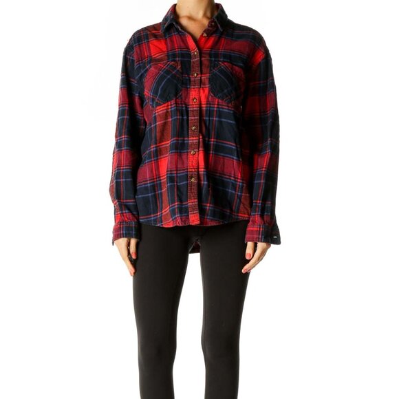 BDG Tops - BDG Red Checkered All Day Wear Shirt